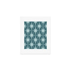 Mid Century Modern Atomic Starbursts Teal Celadon Small Pattern Art Print Gallery Image 1
