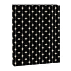Mid Century Modern Atomic Stars and Dots Pattern in Black and Almond Cream Canvas Print Gallery Image 8