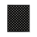 Mid Century Modern Atomic Stars and Dots Pattern in Black and Almond Cream Framed Canvas Print Gallery Image 8