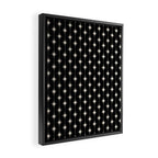 Mid Century Modern Atomic Stars and Dots Pattern in Black and Almond Cream Framed Canvas Print Gallery Image 2