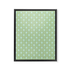 Mid Century Modern Atomic Stars and Dots Retro Pattern in Sage Green and Light Aqua Framed Canvas Print Gallery Image 8