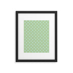 Mid Century Modern Atomic Stars and Dots Retro Pattern in Sage Green and Light Aqua Framed Art Print Gallery Image 6
