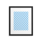 Mid Century Modern Atomic Stars Blue and White Pattern Framed Art Print Gallery Image 5