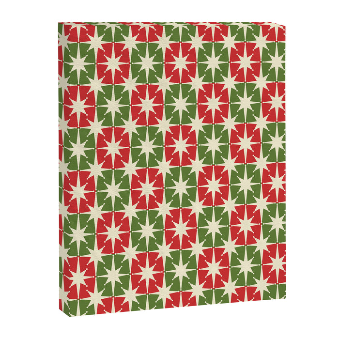 Mid Century Modern Atomic Stars Checkered Christmas Retro Starburst Pattern Canvas Print Gallery Image 1