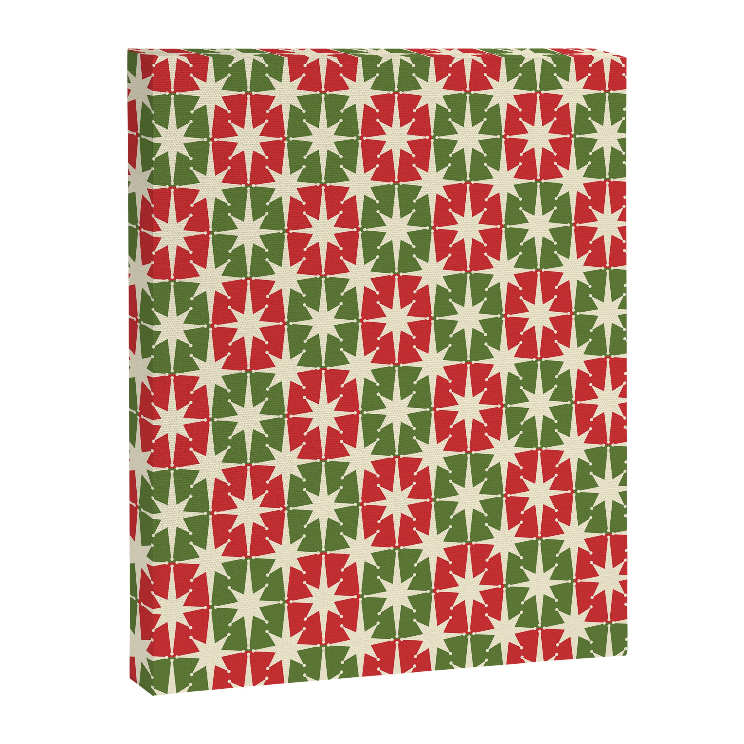 Mid Century Modern Atomic Stars Checkered Christmas Retro Starburst Pattern Canvas Print Gallery Image 6