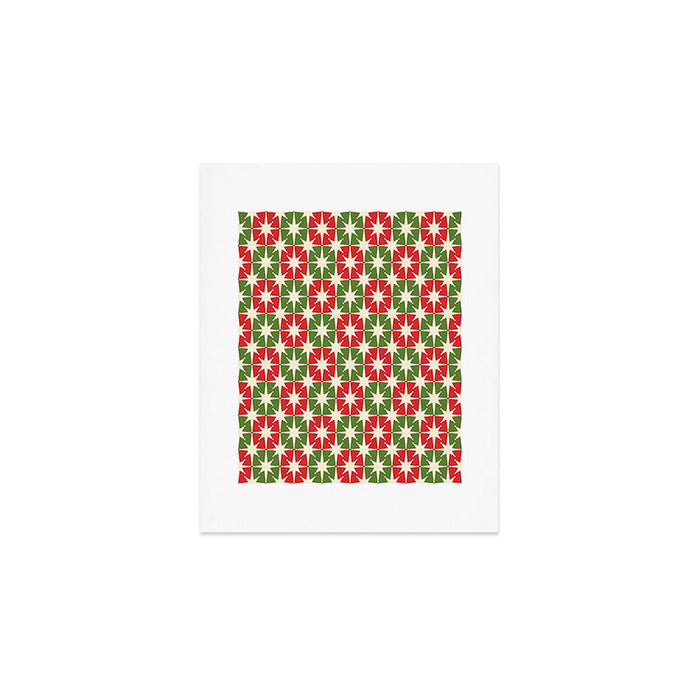 Mid Century Modern Atomic Stars Checkered Christmas Retro Starburst Pattern Art Print Gallery Image 1