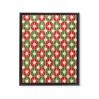 Mid Century Modern Atomic Stars Checkered Christmas Retro Starburst Pattern Framed Canvas Print Gallery Image 6