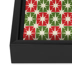 Mid Century Modern Atomic Stars Checkered Christmas Retro Starburst Pattern Framed Canvas Print Gallery Image 3