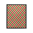 Mid Century Modern Atomic Stars Checkered Christmas Retro Starburst Pattern Framed Canvas Print Gallery Image 6