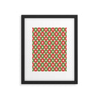 Mid Century Modern Atomic Stars Checkered Christmas Retro Starburst Pattern Framed Art Print Gallery Image 5