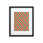 Mid Century Modern Atomic Stars Checkered Christmas Retro Starburst Pattern Framed Art Print Gallery Image 5