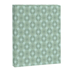Mid Century Modern Atomic Stars Checkered Starburst Pattern in Retro Sea Glass Green Tone Canvas Print Gallery Image 6