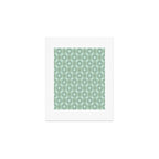 Mid Century Modern Atomic Stars Checkered Starburst Pattern in Retro Sea Glass Green Tone Art Print Gallery Image 1