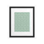 Mid Century Modern Atomic Stars Checkered Starburst Pattern in Retro Sea Glass Green Tone Framed Art Print Gallery Image 5