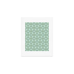 Mid Century Modern Atomic Stars Checkered Starburst Pattern in Retro Sea Glass Green Tones Art Print Gallery Image 1
