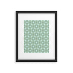 Mid Century Modern Atomic Stars Checkered Starburst Pattern in Retro Sea Glass Green Tones Framed Art Print Gallery Image 5