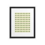Mid Century Modern Atomic Stars Grid in Retro Christmas Green and Cream Framed Art Print Gallery Image 5