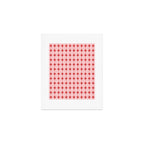 Mid Century Modern Atomic Stars Grid in Retro Christmas Red and Pink Art Print Gallery Image 1