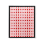 Mid Century Modern Atomic Stars Grid in Retro Christmas Red and Pink Framed Canvas Print Gallery Image 6