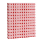 Mid Century Modern Atomic Stars Grid in Retro Christmas Red and Pink Canvas Print Gallery Image 6