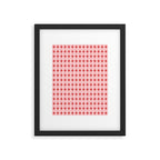 Mid Century Modern Atomic Stars Grid in Retro Christmas Red and Pink Framed Art Print Gallery Image 5