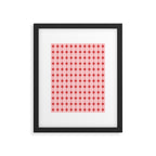 Mid Century Modern Atomic Stars Grid in Retro Christmas Red and Pink Framed Art Print Gallery Image 5