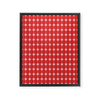 Mid Century Modern Atomic Stars Grid Retro Christmas Red and Pink Pattern Framed Canvas Print Gallery Image 6