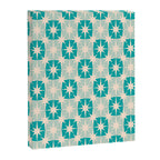 Mid Century Modern Atomic Stars Light Pastel Teal and Cream Retro Checkered Starburst Pattern Canvas Print Gallery Image 6