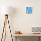 Mid Century Modern Atomic Stars Pattern Bold Blue and White Canvas Print Gallery Image 2