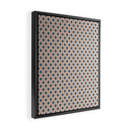 Mid Century Modern Atomic Stars Pattern in Steel Teal Blue and Pale Blush Pink Framed Canvas Print Gallery Image 2