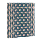 Mid Century Modern Atomic Stars Pattern in Steel Teal Blue and Pale Blush Pink Canvas Print Gallery Image 6