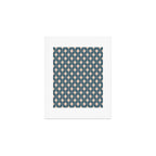 Mid Century Modern Atomic Stars Pattern in Steel Teal Blue and Pale Blush Pink Art Print Gallery Image 1