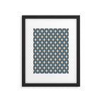 Mid Century Modern Atomic Stars Pattern in Steel Teal Blue and Pale Blush Pink Framed Art Print Gallery Image 5
