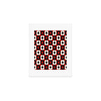 Mid Century Modern Atomic Stars Retro Checkered Starburst Pattern Black Cream Red Art Print Gallery Image 1