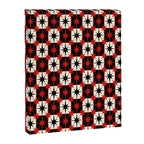 Mid Century Modern Atomic Stars Retro Checkered Starburst Pattern in Black Cream Red Canvas Print Gallery Image 6
