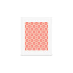 Mid Century Modern Atomic Stars Retro Checkered Starburst Pattern in Blush Pink Art Print Gallery Image 1