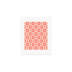 Mid Century Modern Atomic Stars Retro Checkered Starburst Pattern in Blush Pink Tones Art Print Gallery Image 1