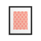 Mid Century Modern Atomic Stars Retro Checkered Starburst Pattern in Blush Pink Tones Framed Art Print Gallery Image 5