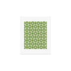 Mid Century Modern Atomic Stars Retro Checkered Starburst Pattern in Sage Olive Green Art Print Gallery Image 1