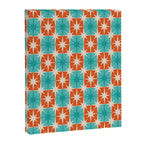 Mid Century Modern Atomic Stars Retro Checkered Starburst Pattern in Teal Turquoise Orange Canvas Print Gallery Image 6