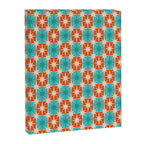 Mid Century Modern Atomic Stars Retro Checkered Starburst Pattern in Teal Turquoise Orange Canvas Print Gallery Image 6