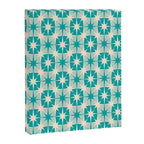 Mid Century Modern Atomic Stars Retro Checkered Starburst Pattern in Turquoise Aqua Teal Canvas Print Gallery Image 6