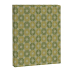 Mid Century Modern Atomic Stars Retro Checkered Starburst Pattern in Vintage Olive Green Tones Canvas Print Gallery Image 6