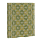 Mid Century Modern Atomic Stars Retro Checkered Starburst Pattern in Vintage Olive Green Tones Canvas Print Gallery Image 6