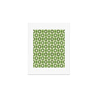 Mid Century Modern Atomic Stars Retro Checkered Starburst Pattern Sage Olive Green Art Print Gallery Image 1