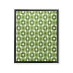 Mid Century Modern Atomic Stars Retro Checkered Starburst Pattern Sage Olive Green Framed Canvas Print Gallery Image 6