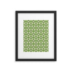 Mid Century Modern Atomic Stars Retro Checkered Starburst Pattern Sage Olive Green Framed Art Print Gallery Image 5
