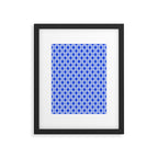 Mid Century Modern Atomic Stars Retro Starburst Pattern 2 in Royal Blue and Light Blue Framed Art Print Gallery Image 5