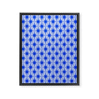Mid Century Modern Atomic Stars Retro Starburst Pattern in Royal Blue and Light Blue Framed Canvas Print Gallery Image 6