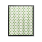 Mid Century Modern Atomic Stars Retro Starbursts Light Sage Green and Cream Pattern Framed Canvas Print Gallery Image 6